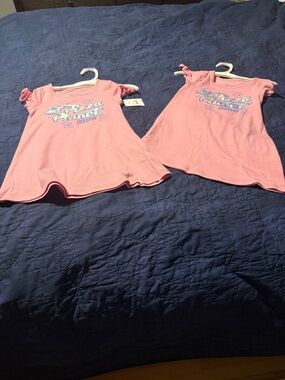 Disney Pink Girls' Casual Graphic Tee Dresses - Twin Set